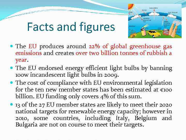 Facts and figures The EU produces around 22% of global greenhouse gas emissions and