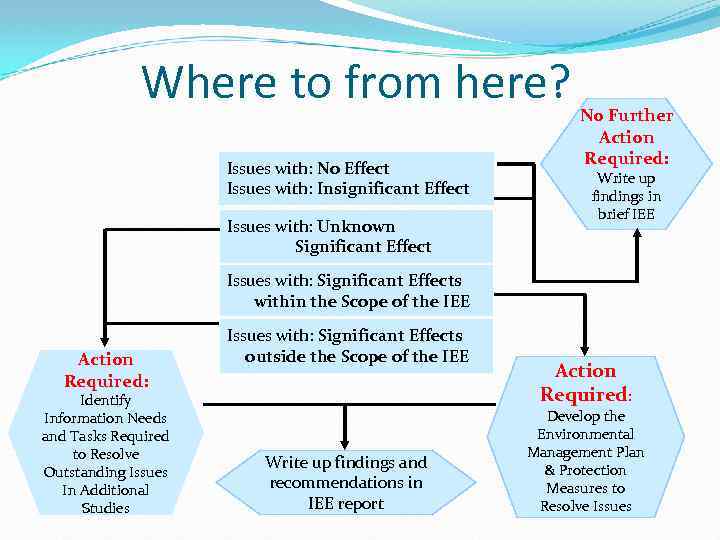 Where to from here? Issues with: No Effect Issues with: Insignificant Effect Issues with: