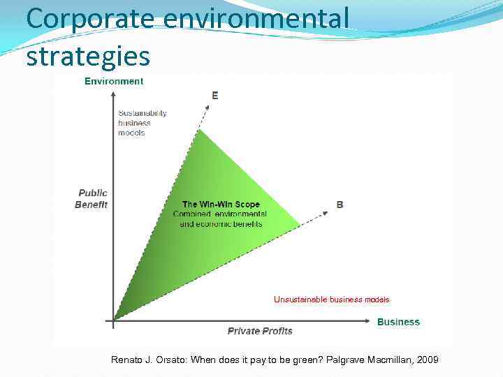 Corporate environmental strategies Unsustainable business models Renato J. Orsato: When does it pay to