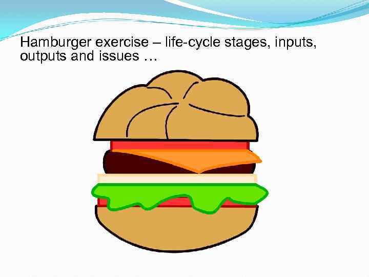 Hamburger exercise – life-cycle stages, inputs, outputs and issues … 