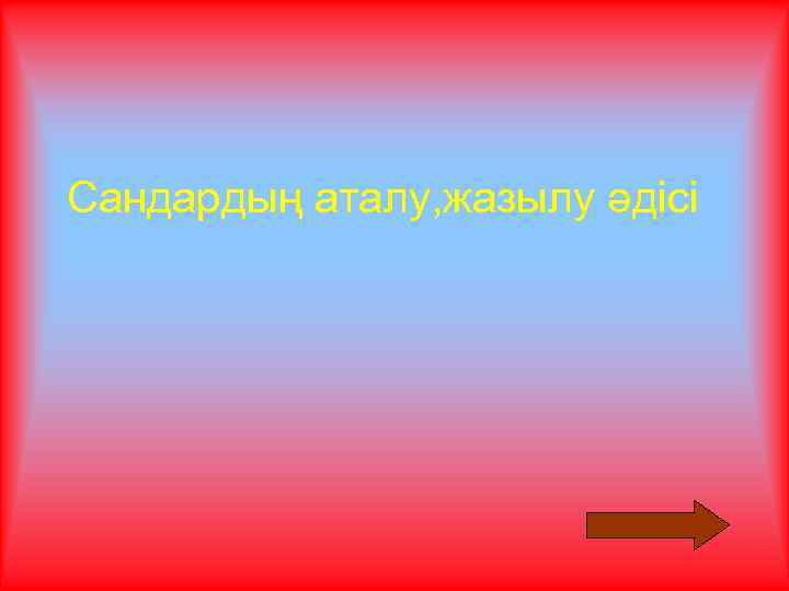 Сандардың аталу, жазылу әдісі 