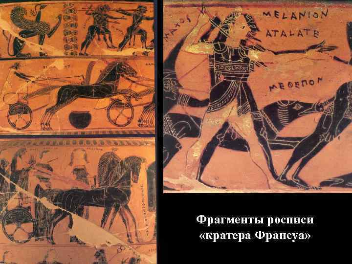 Фрагменты росписи «кратера Франсуа» 