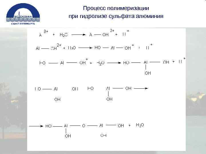 Процесс полимеризации при гидролизе сульфата алюминия 