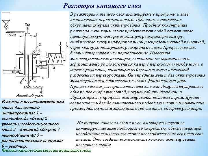 Реакторы кипящего слоя В реакторах кипящего слоя активируемые продукты и газы основательно перемешиваются. При