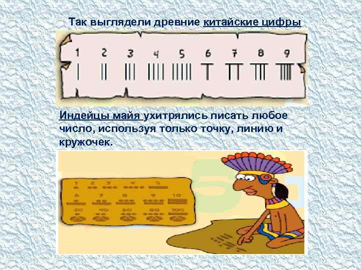 Так выглядели древние китайские цифры Индейцы майя ухитрялись писать любое число, используя только точку,