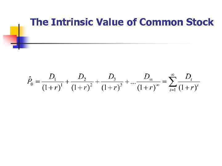 The Intrinsic Value of Common Stock 