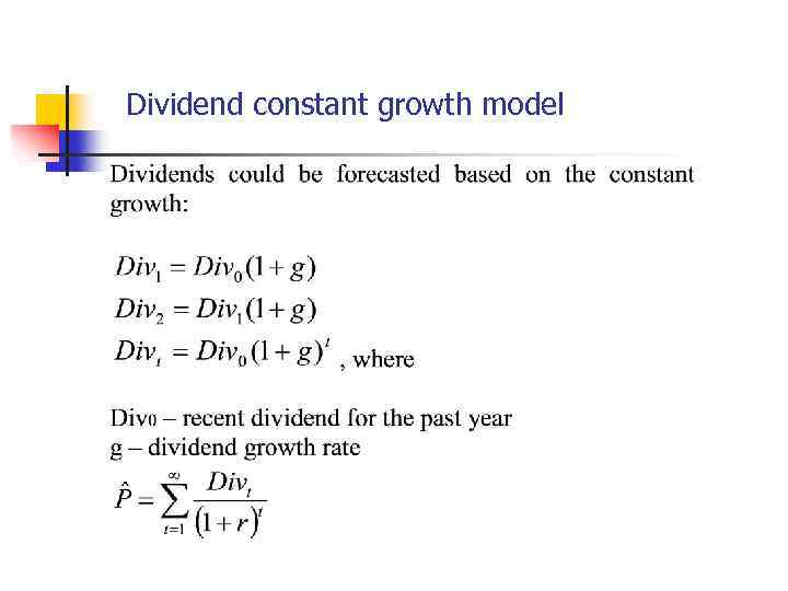 Dividend constant growth model 