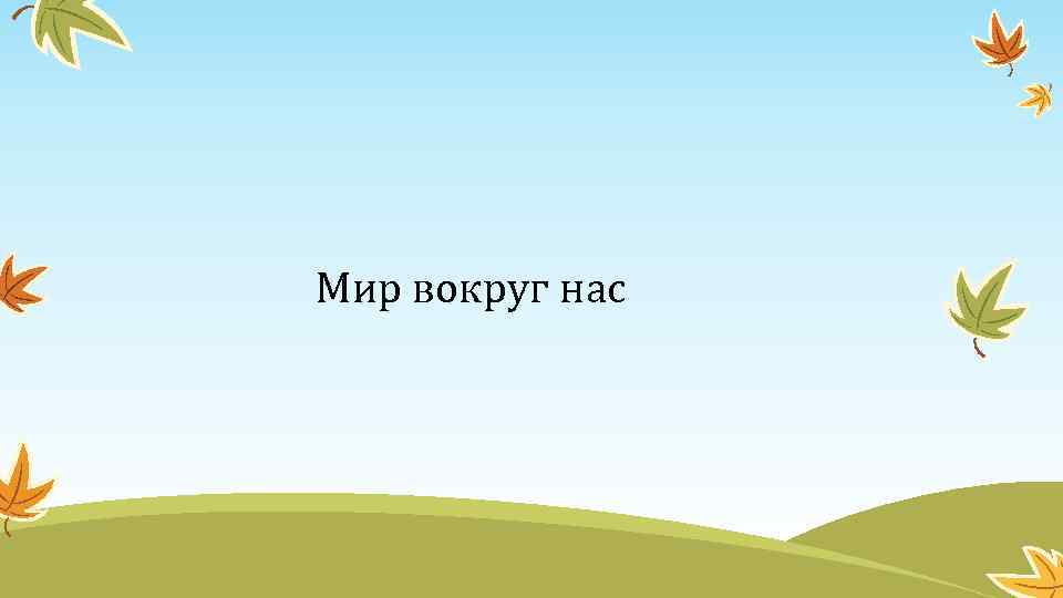 Мир вокруг нас 