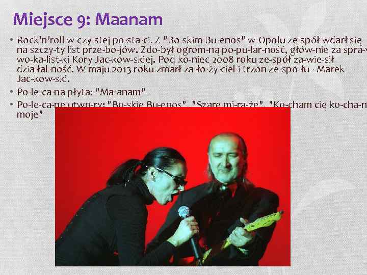 Miejsce 9: Maanam • Rock'n'roll w czy stej po sta ci. Z 