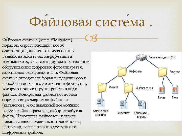 Информация в определенном порядке