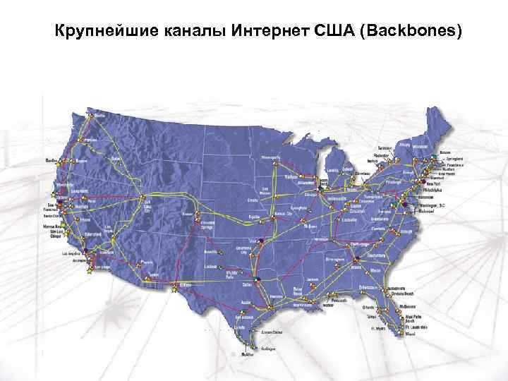 Крупнейшие каналы Интернет США (Backbones) 