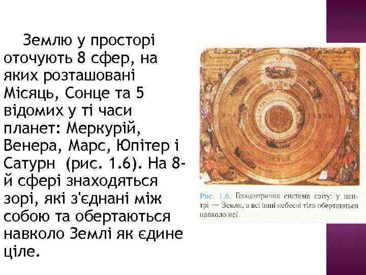 Землю у просторі оточують 8 сфер, на яких розташовані Місяць, Сонце та 5 відомих