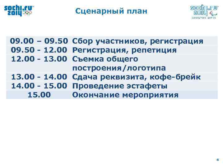Сценарный план 09. 00 – 09. 50 Сбор участников, регистрация 09. 50 - 12.