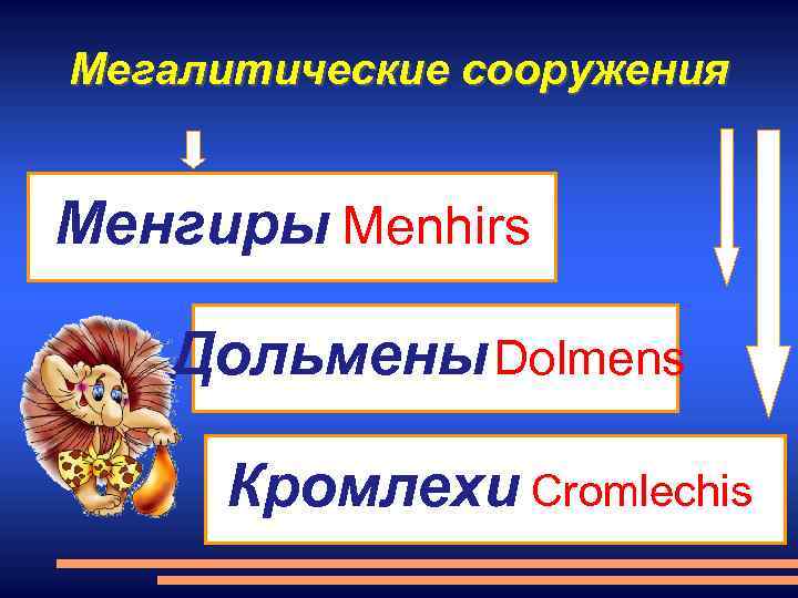 Мегалитические сооружения Менгиры Menhirs - Дольмены Dolmens Кромлехи Cromlechis 