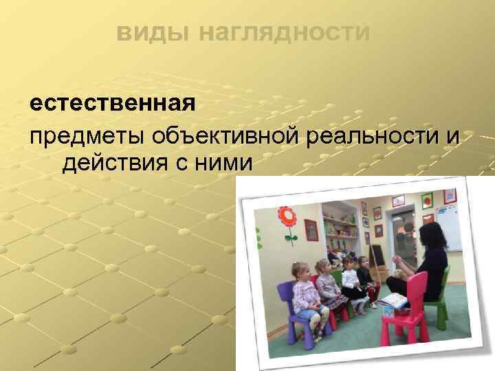 виды наглядности естественная предметы объективной реальности и действия с ними 