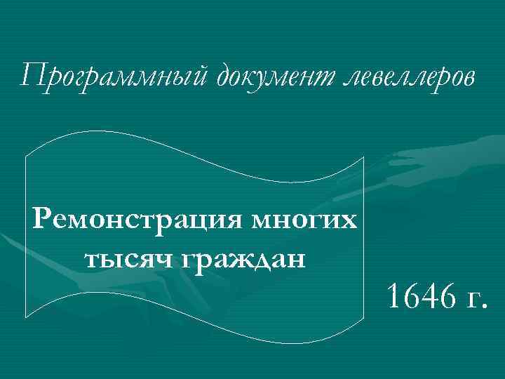 Программный документ левеллеров Ремонстрация многих тысяч граждан 1646 г. 