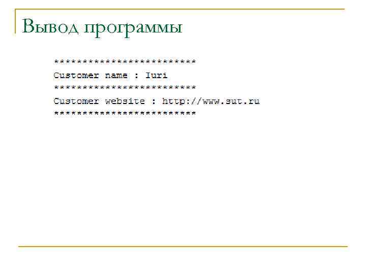 Вывод программы 