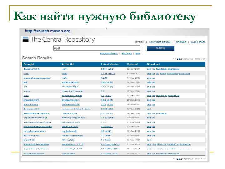 Как найти нужную библиотеку 