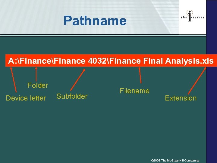 Pathname A: Finance 4032Finance Final Analysis. xls Folder Device letter Subfolder Filename Extension ©