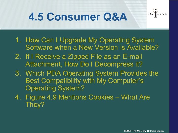 4. 5 Consumer Q&A 1. How Can I Upgrade My Operating System Software when