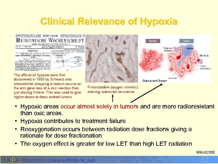 Clinical Relevance of Hypoxia The effects of hypoxia were first discovered in 1909 by