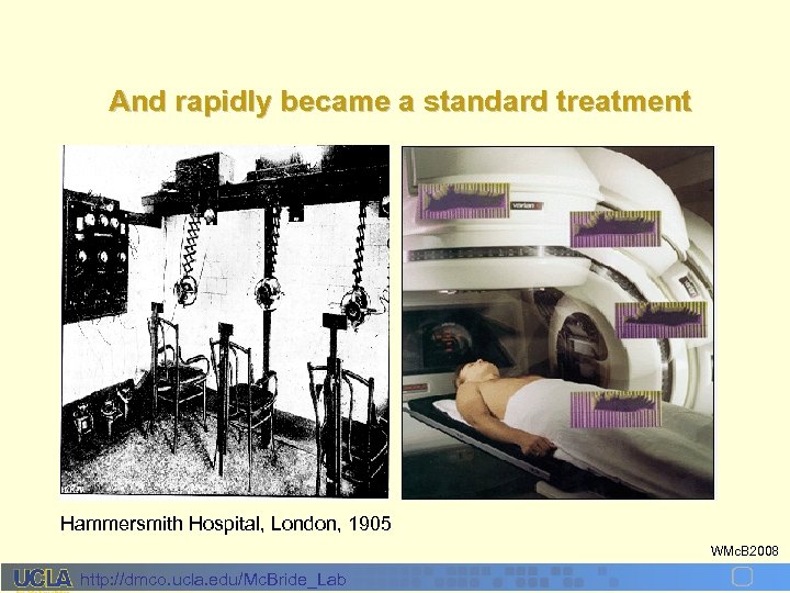 And rapidly became a standard treatment Hammersmith Hospital, London, 1905 WMc. B 2008 http: