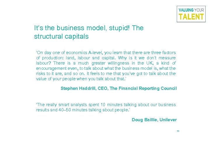 It’s the business model, stupid! The structural capitals ‘On day one of economics A-level,