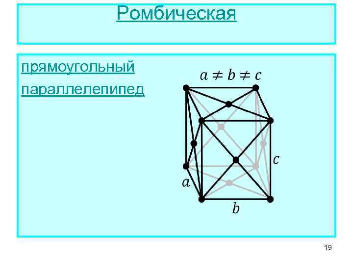 Ромбическая прямоугольный параллелепипед 19 