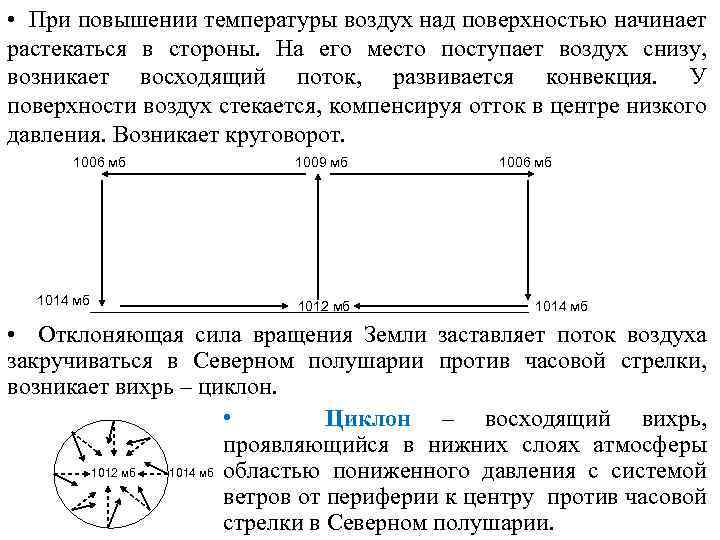  • При повышении температуры воздух над поверхностью начинает растекаться в стороны. На его