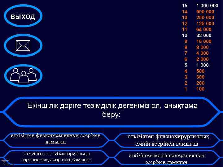 Екіншілік дәріге төзімділік дегеніміз ол, анықтама беру: өткізілген физиотерапияның әсерінен дамыған өткізілген антибактериальды терапияның