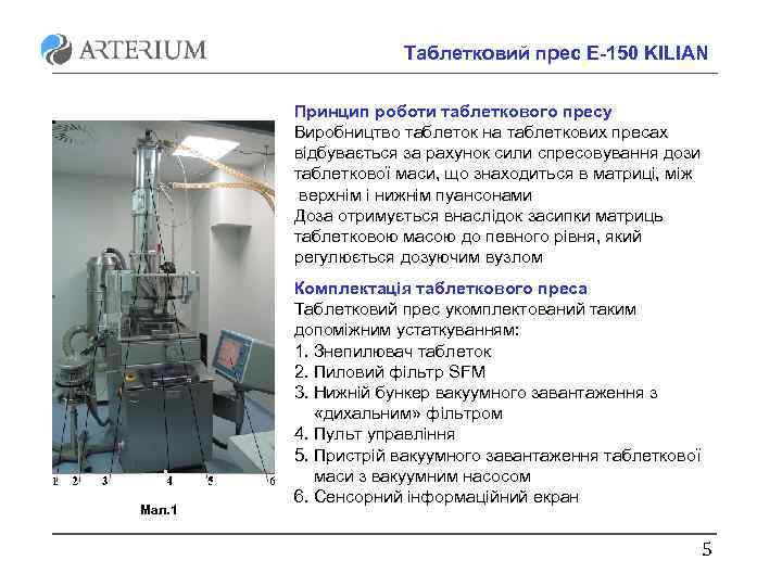 Таблетковий прес E-150 KILIAN Принцип роботи таблеткового пресу Виробництво таблеток на таблеткових пресах відбувається