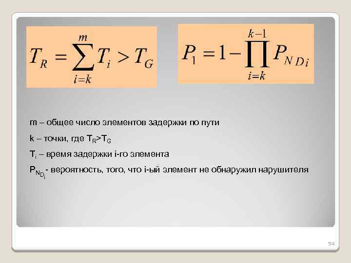 m – общее число элементов задержки по пути k – точки, где TR>TG Ti