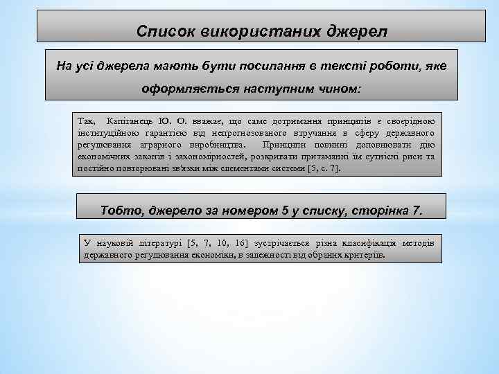 Список використаних джерел На усі джерела мають бути посилання в тексті роботи, яке оформляється