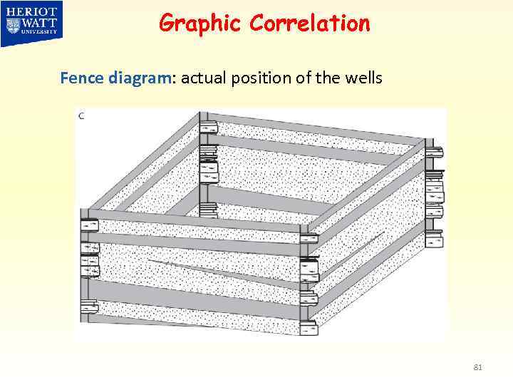 Graphic Correlation Fence diagram: actual position of the wells 81 