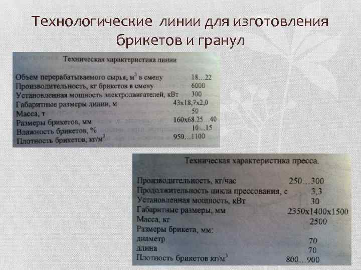Технологические линии для изготовления брикетов и гранул 