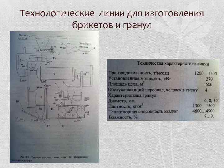 Технологические линии для изготовления брикетов и гранул 