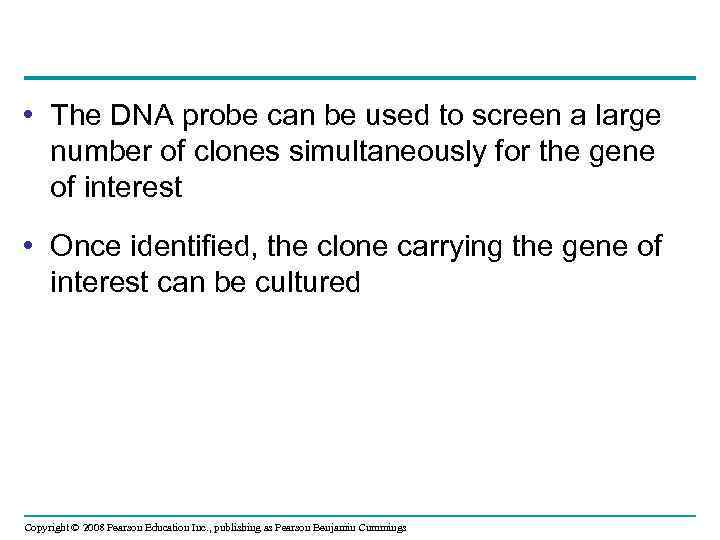  • The DNA probe can be used to screen a large number of