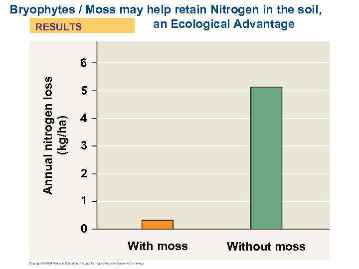 Bryophytes / Moss may help retain Nitrogen in the soil, an Ecological Advantage RESULTS