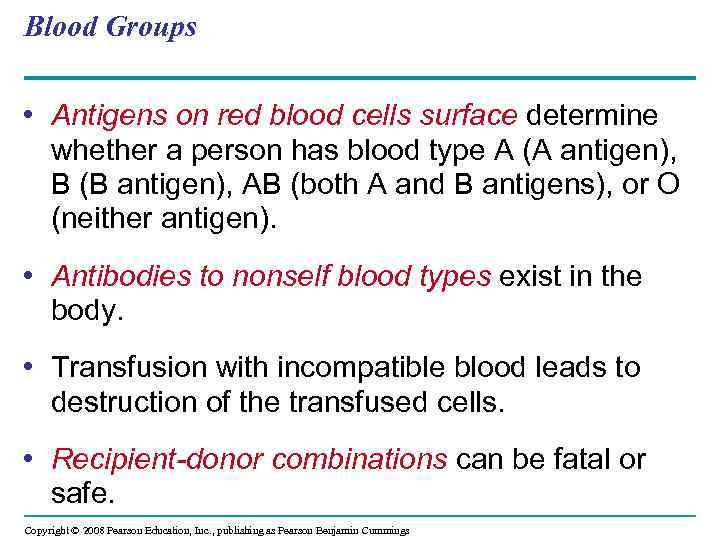 Blood Groups • Antigens on red blood cells surface determine whether a person has