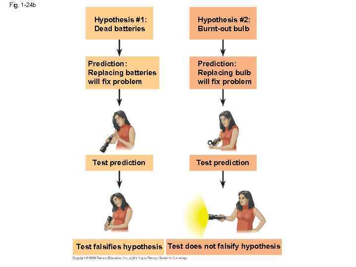 Fig. 1 -24 b Hypothesis #1: Dead batteries Hypothesis #2: Burnt-out bulb Prediction: Replacing