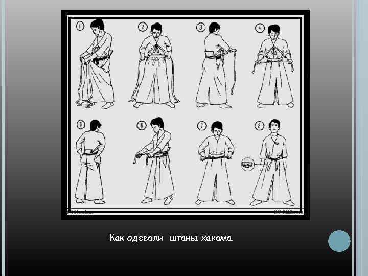Как одевали штаны хакама. 