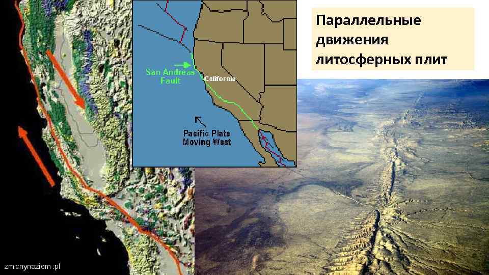 Параллельные движения литосферных плит 