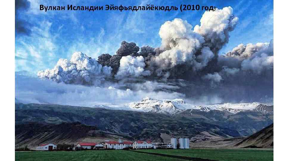 Вулкан Исландии Эйяфьядлайёкюдль (2010 год) 