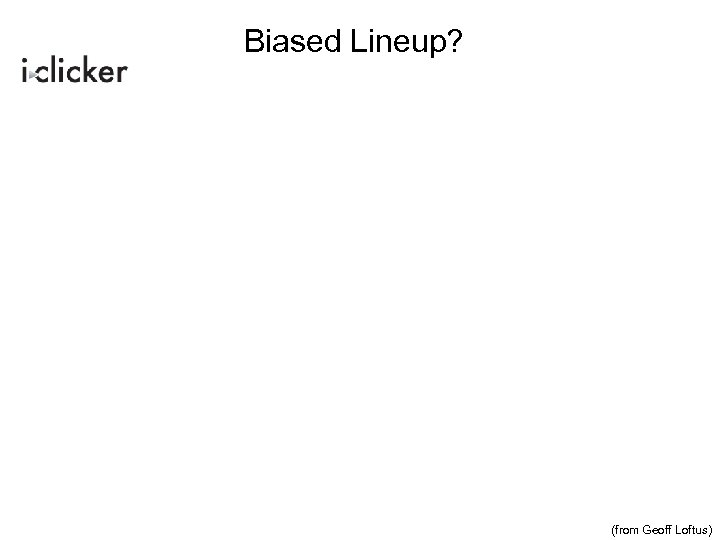 Biased Lineup? (A) (D) 46% (B) (C) (E) (F) (from Geoff Loftus) 