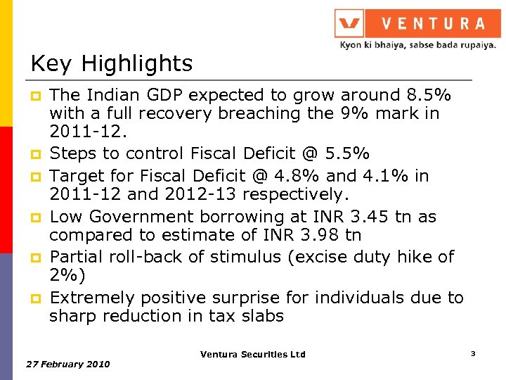 Key Highlights p p p The Indian GDP expected to grow around 8. 5%