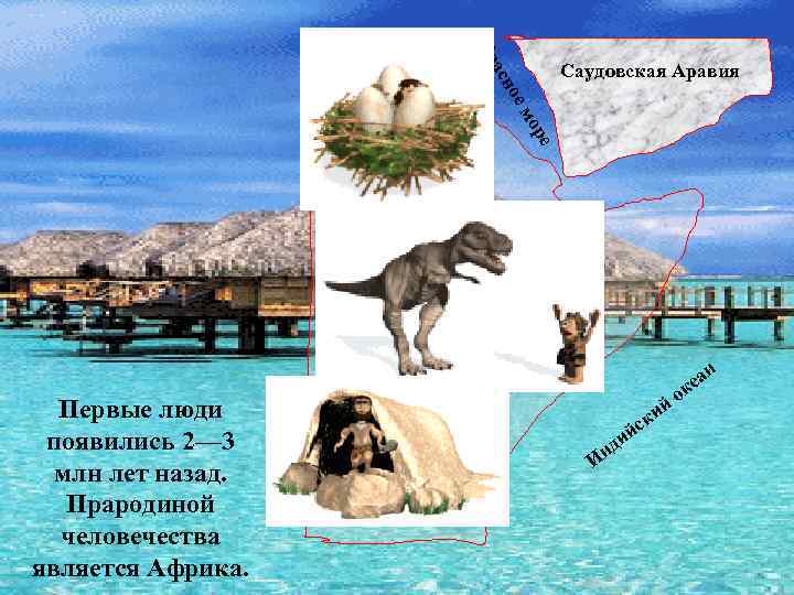 Кр е ор м ое н ас Саудовская Аравия Судан Первые люди появились 2—