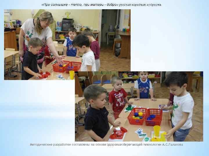 Методические разработки составлены на основе здоровьесберегающей технологии А. С. Галанова 