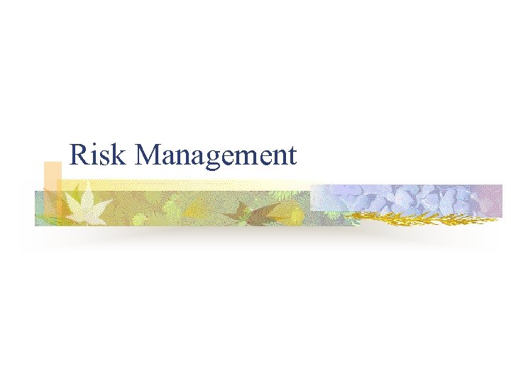 Risk Management 