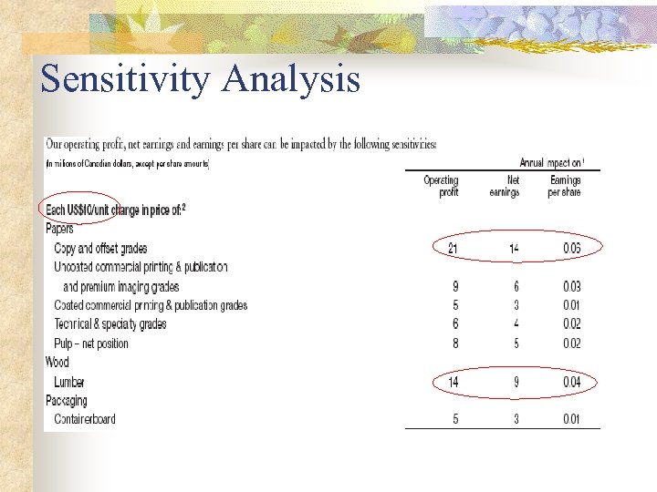 Sensitivity Analysis 