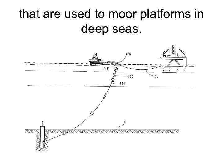 that are used to moor platforms in deep seas. 